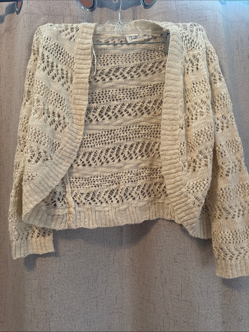 Cloud Chaser Open-Knit Cropped Cardigan - Cream